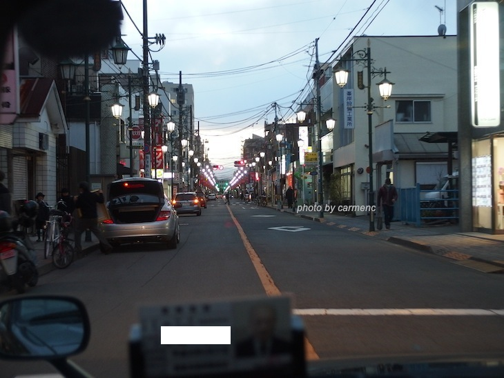 タクシーから富士見通り