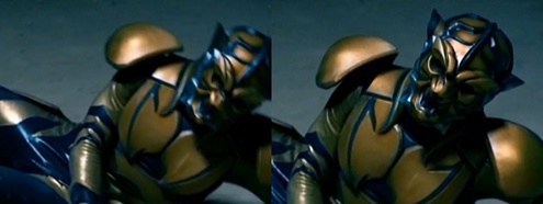 特撮変身ヒーロー風タイガーマスクがグレートタイガーにやられる。